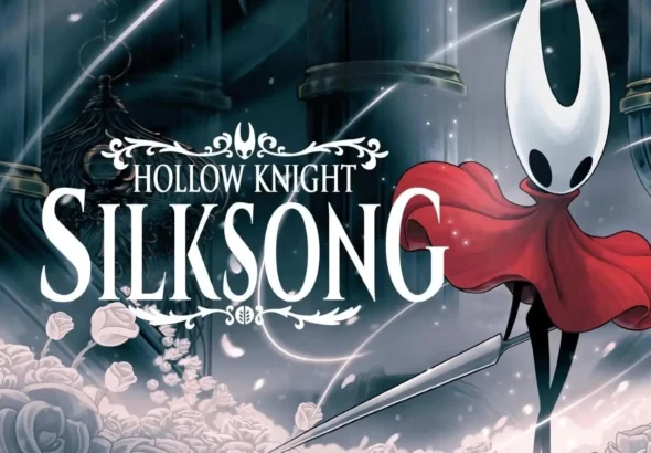 Hornet em Hollow Knight: Silksong capa oficial do jogo indie da Team Cherry